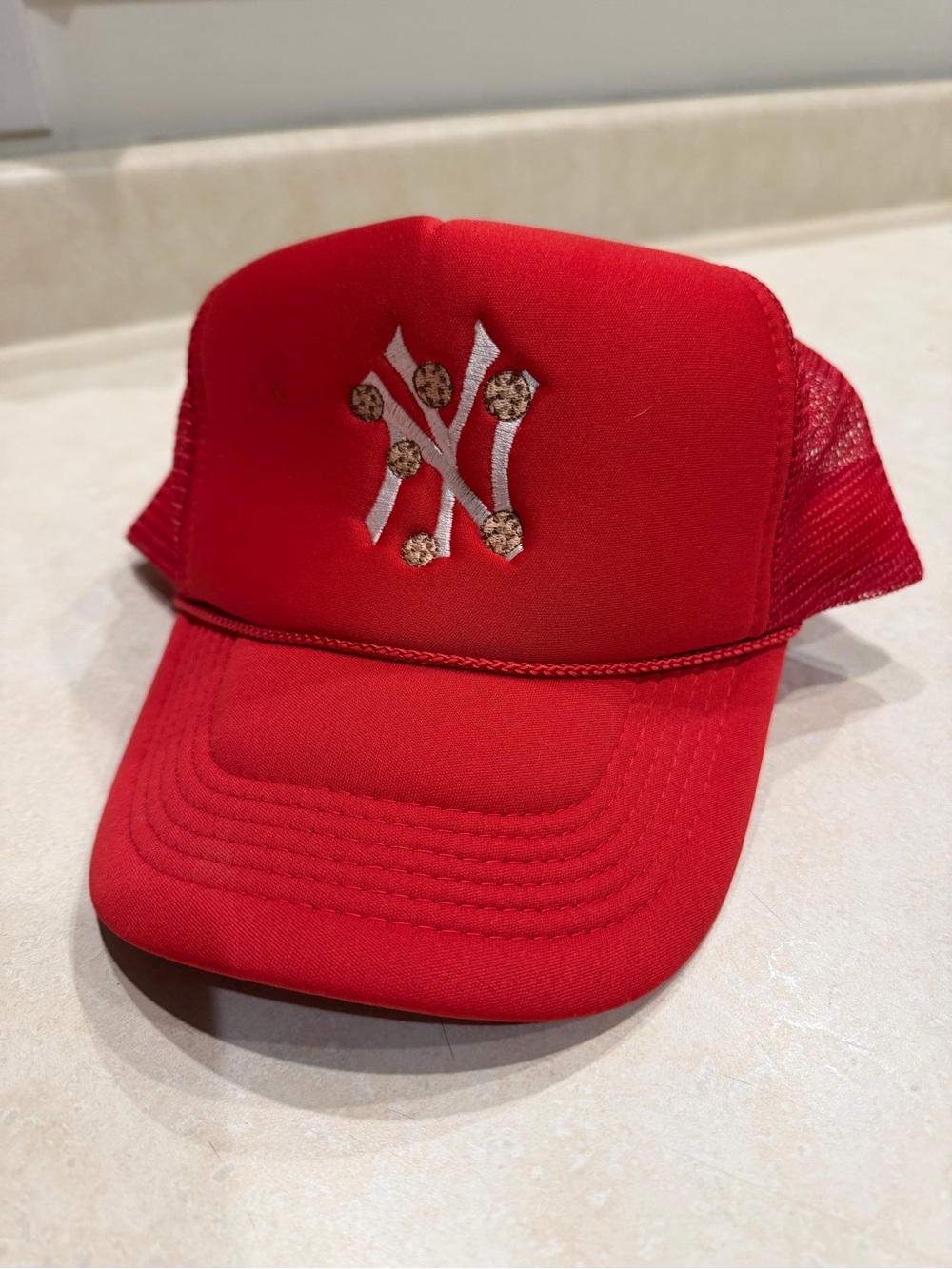 New York Yankees Cookies Red Trucker Hat